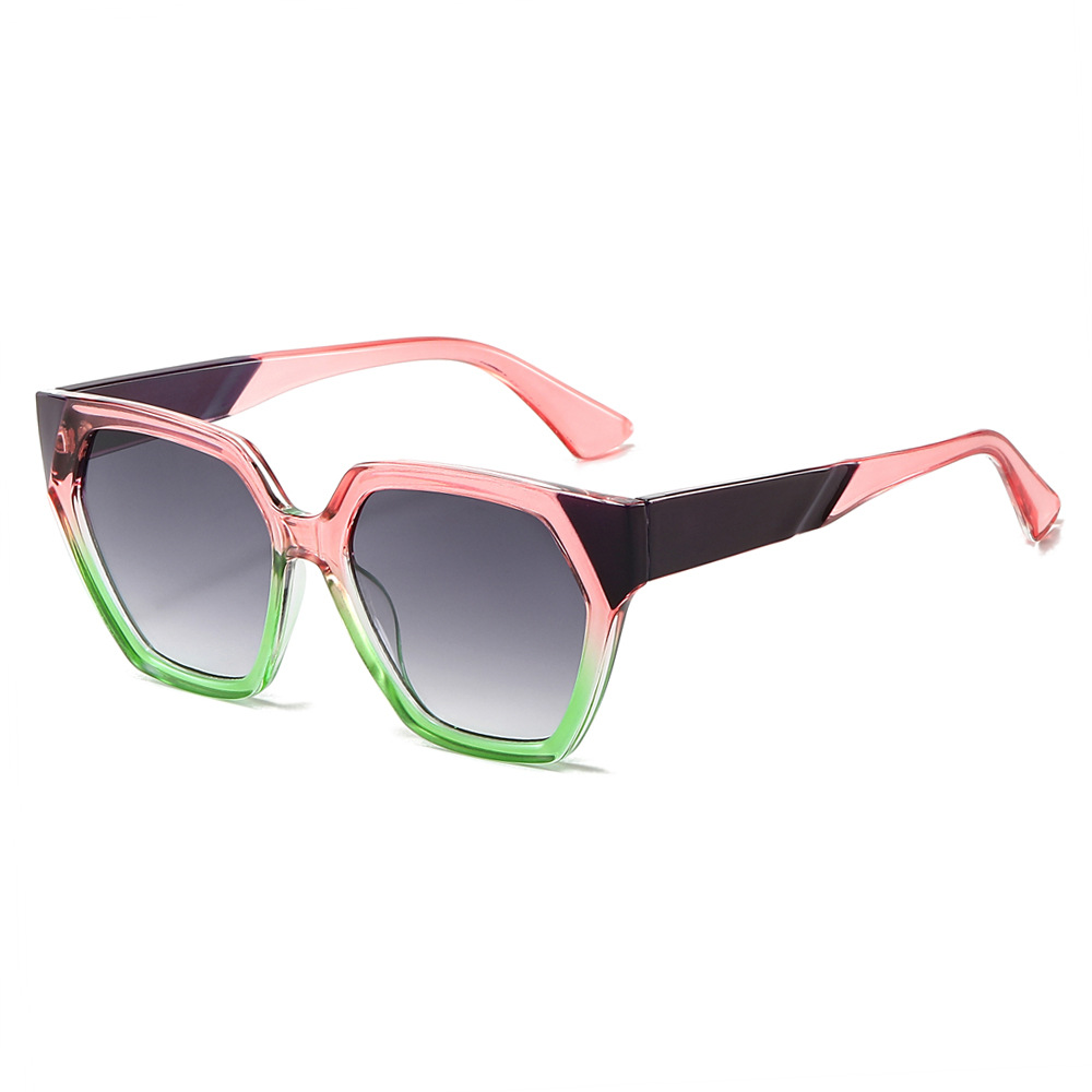New European and American trend polygonal sunglasses, women's quality color-blocked export cross-border sunglasses in stock wholesale Specification image