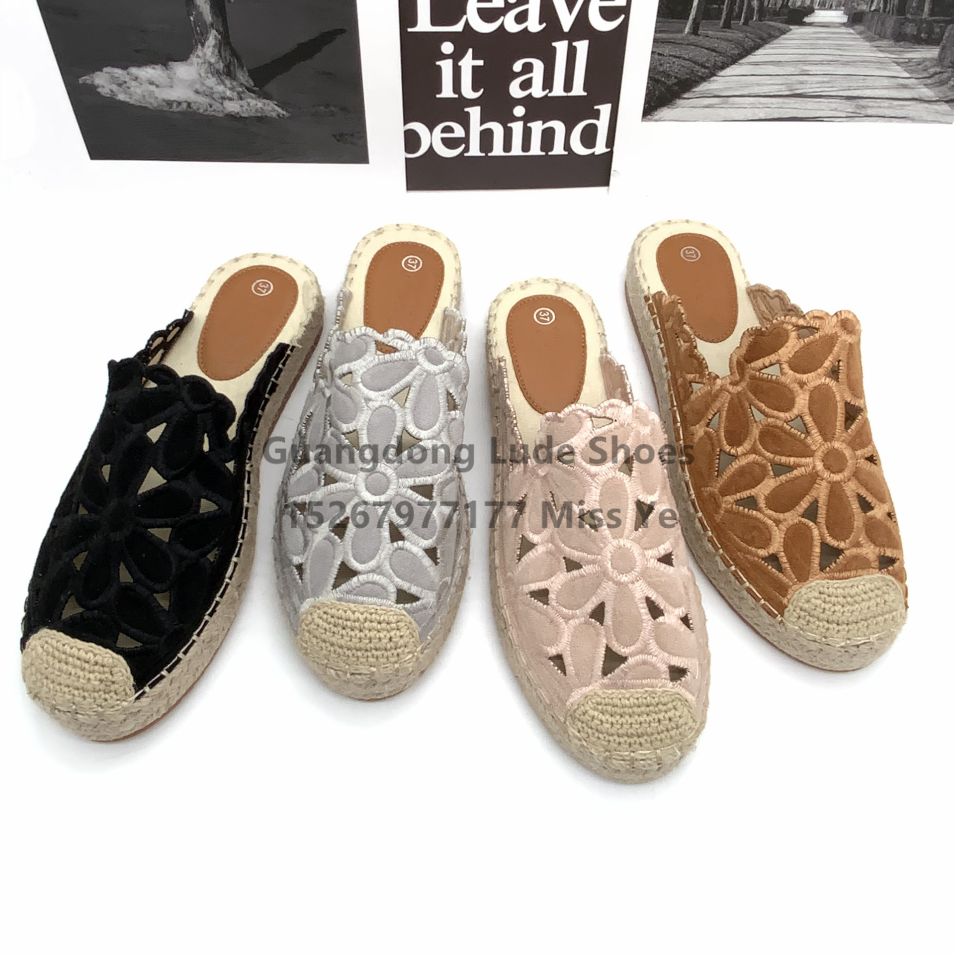 Summer Slippers Women 2022 New Hollow Flower Embroidery Platform Slippers Guangzhou Women's Shoes Craft Shoes Straw Slippers details Picture