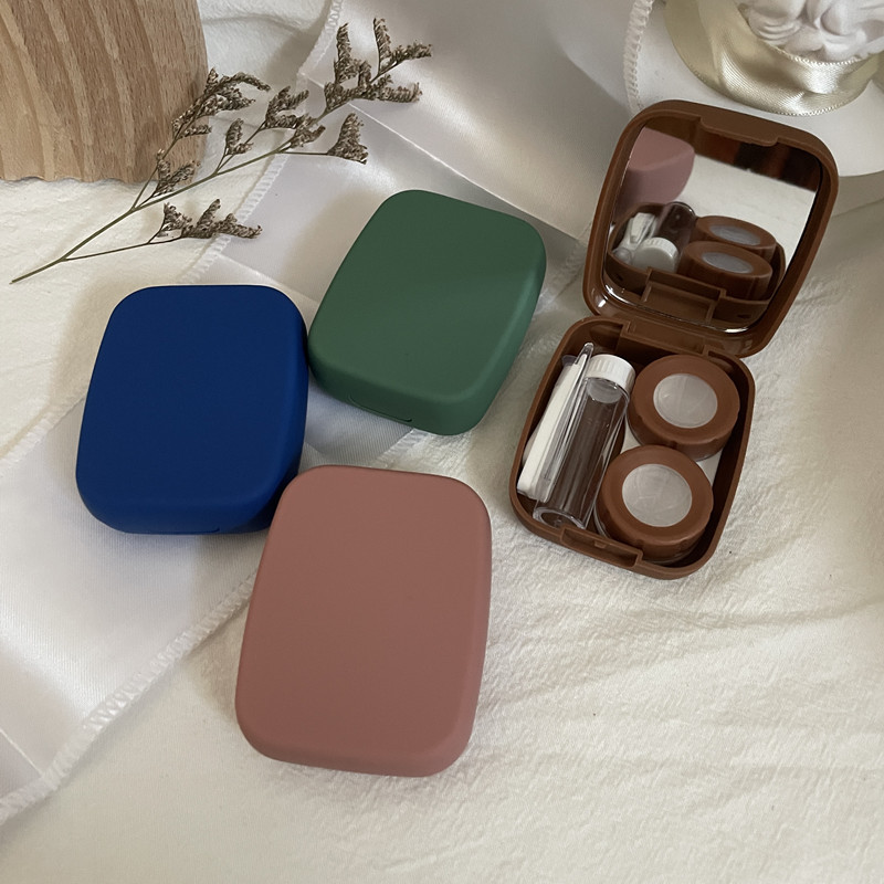 Like Fish ins solid color simple matte contact lens case, cute, small and portable beauty contact lenses and myopia companion box Specification image
