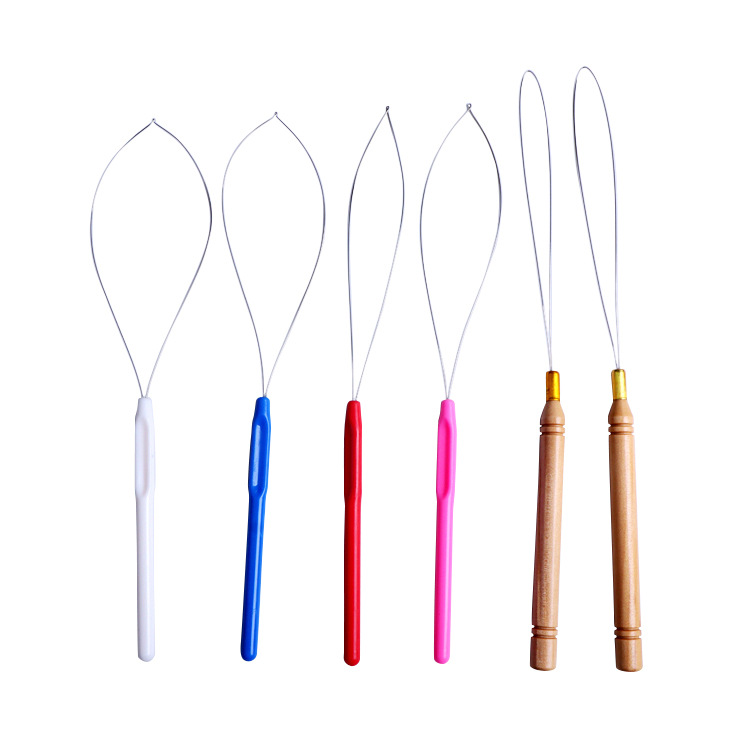 tufting threading tool, threading tool, threading tool, hair extension beading tool, wig crochet, colored plastic handle hair extension tool