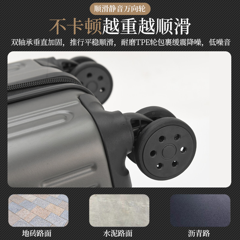 A 20-inch multi-functional front-opening suitcase with a handle and zipper, shockproof and wear-resistant travel boarding password box Specification image