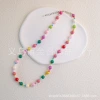 ins fashion versatile collarbone chain, Japanese and Korean niche design, candy-sized round beads, colorful round bead patchwork necklace for women details Picture