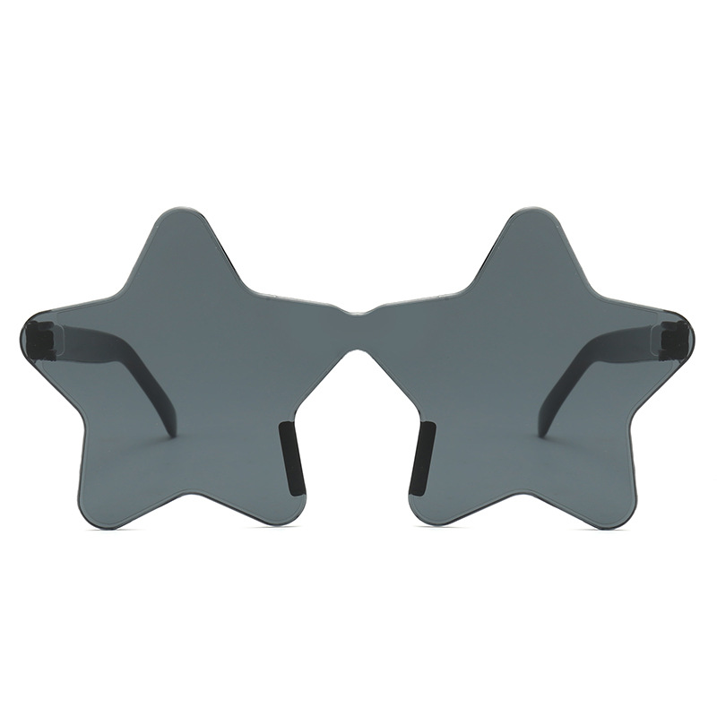 New personalized candy-colored frameless star sunglasses, funny five-pointed star one-piece sunglasses for parties and gatherings Item Picture