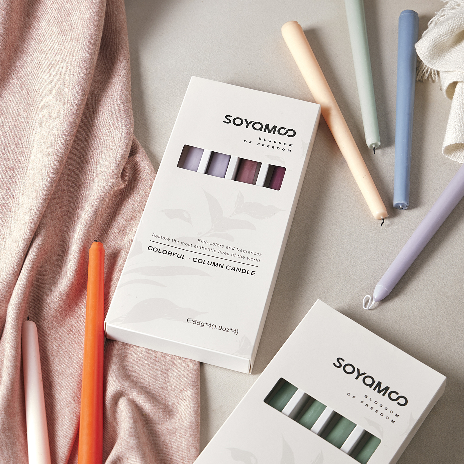 Nordic-style spa soft furnishings, long stick aromatherapy candles, restaurant atmosphere gifts, aromatherapy candle ornaments Application Scenario