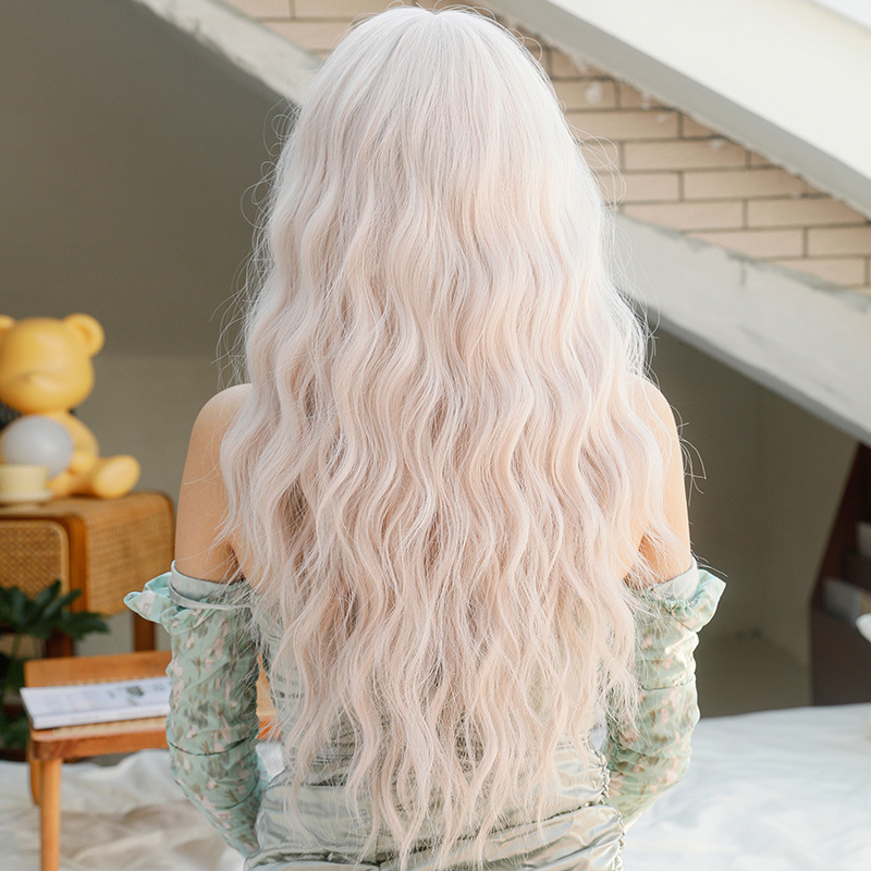 Wholesale of European and American wigs for women with long, slightly curly, wavy, natural and fluffy hair, a complete set of popular full-head wig for women Application Scenario