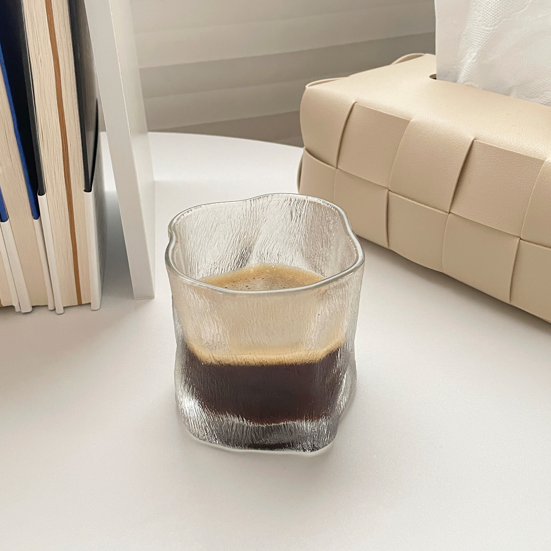 Ins Wind Twist Glass High Appearance Level Tea Cup Coffee Breakfast Milk Glass Small Gift Wholesale details Picture