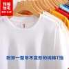 200g heavy pure cotton T-shirt, men's round-neck short-sleeved custom T-shirt, logo printed work clothes, advertising cultural shirts, class uniforms details Picture