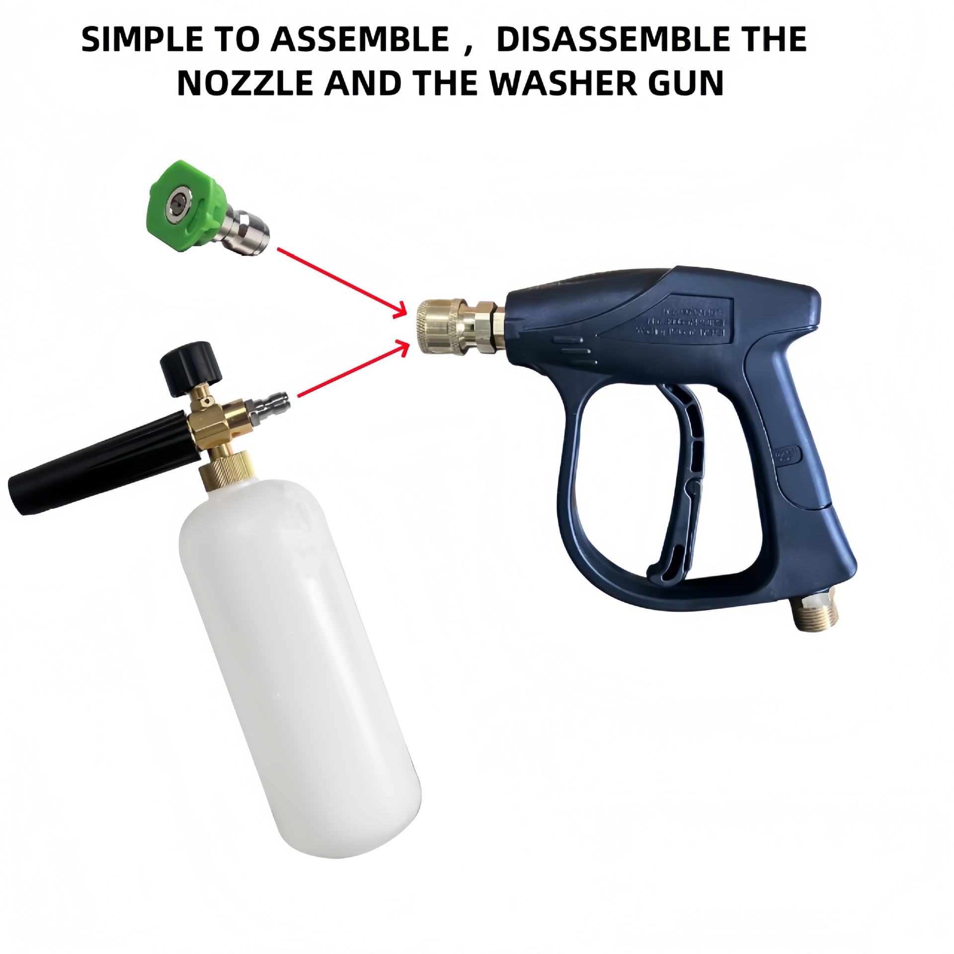 Pistola de agua de lavado de coches de alta presión transfronteriza pa jarra de espuma carrete de cobre cabezal de pulverizador de acero inoxidable multifuncional pistola de lavado de coches boquillas de aluminio details Picture
