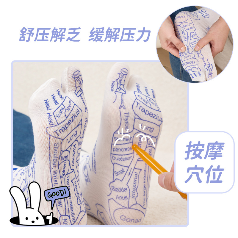 跨境Warp socks英文穴位袜经络袜中国传承的按摩袜