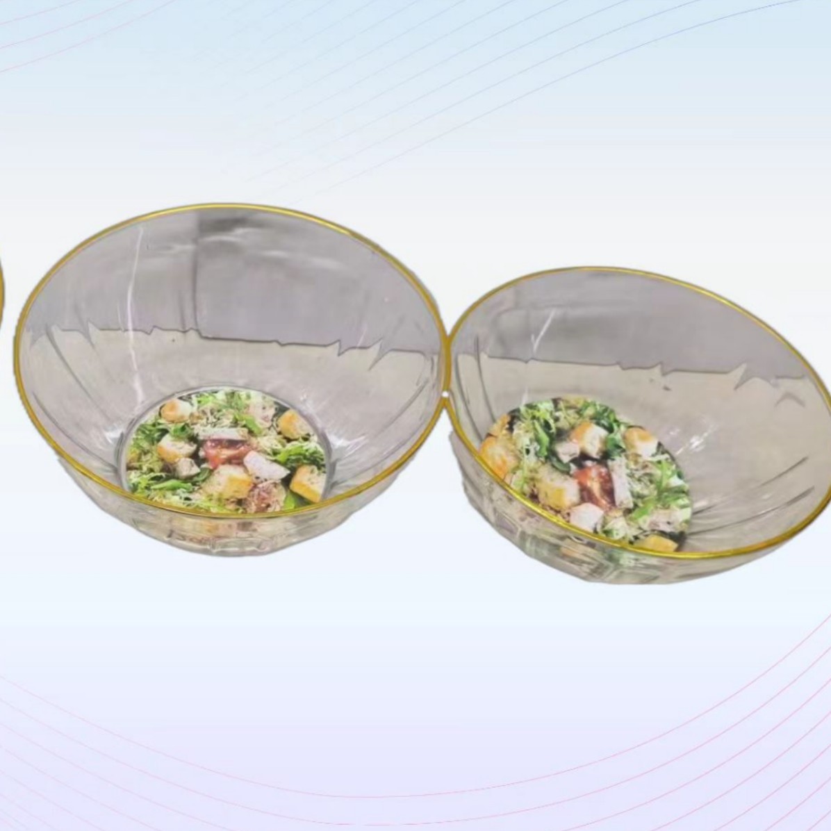 New creative golden-edge transparent fruit platter, a light luxury fruit storage tray with a golden-edge base and dried fruit platter details Picture