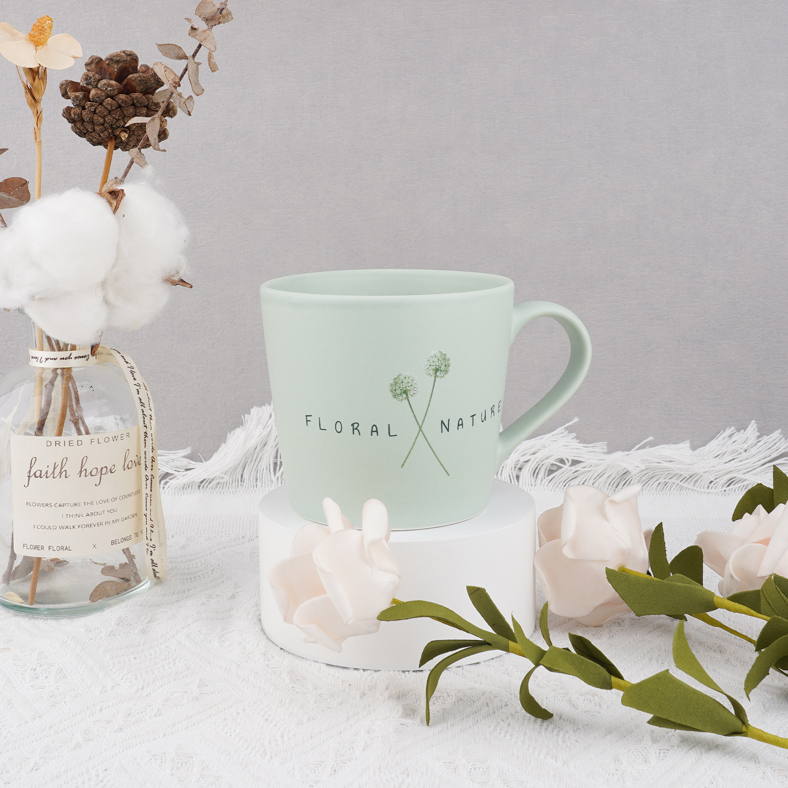 Wholesale of Morandi green mugs with logo printing, thickened water cups, matte glazed household ceramic cups Application Scenario