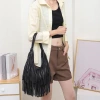 Guangzhou women's Bag Factory produces fashionable and trendy handbags, single-shoulder bags, crossbody bags, fringed bags, solid color, European and American soft leather, small Specification image