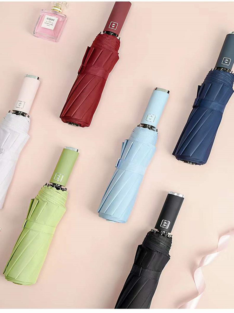 Fully Automatic Umbrella Sunshade Umbrella Rain Umbrella Male Folding Lady Three Folding Umbrella Wholesale Logo Advertising Umbrella