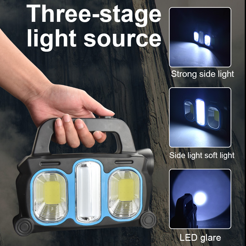 New flashlight, multi-functional outdoor lighting, camping lamp, camping searchlight, USB emergency charging work light details Picture