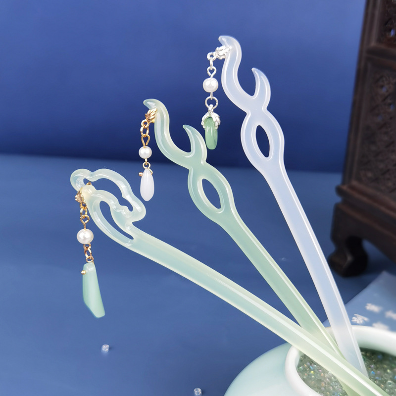 Best-selling ancient-style hair pin, acetate bamboo joint, step shake, modern daily Hanfu, cheongsam, hair accessory, bun hairstyle accessory Application Scenario