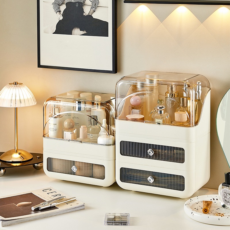 Cosmetics Storage Box Dresser Desktop Drawer Type Skin Care Products Storage Rack Multi-Functional Household Goods Makeup Box