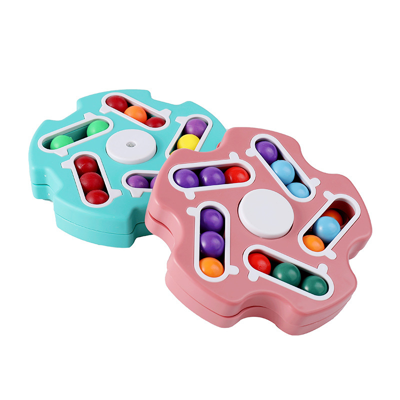 Novel cross-border stress-relieving Rotating Magic beans Fingertip stress-relieving Finger gyroscope Children's Magic Beans Rubik's Cube Educational Cross-border Toy Rubik's Cube Ball Disk Stress-relieving Item Picture
