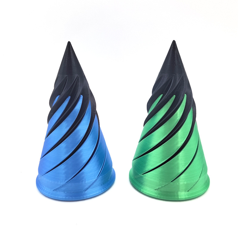 3d打印螺旋锥网红玩具旋转树解压神器双色漩涡树儿童益智创意摆件