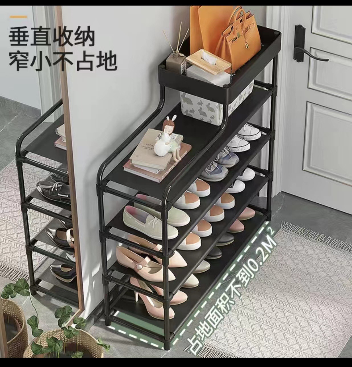 Shoe Cabinet Multi-Functional Multi-Layer Shoe Shelf Dustproof Household Door Entry Storage Cabinet Shoes Rental Room Storage Application Scenario