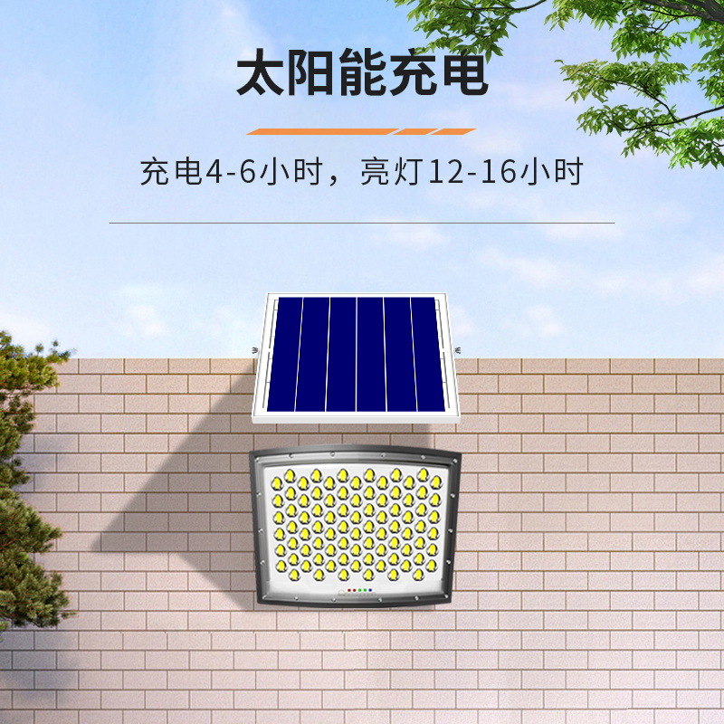 2024 New Ultra-Bright Wide-Angle Curved Solar Outdoor Garden Light Household Waterproof One Tow Two Cast Light Lighting Specification drawing