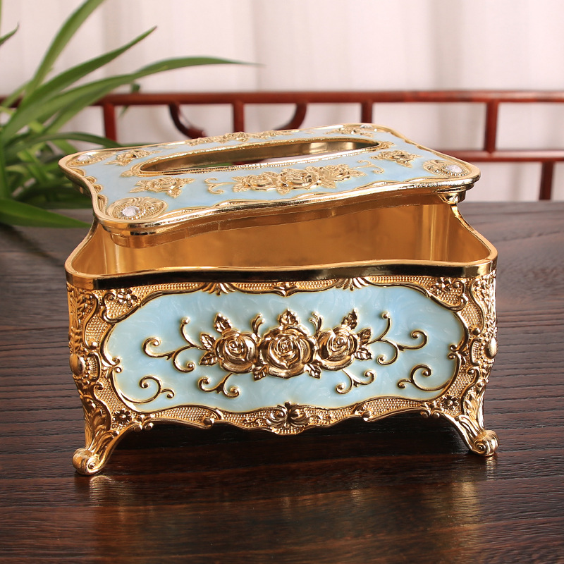 A variety of colors of home small-sized napkins, tissue boxes, paper boxes with gold edges, creative acrylic desktop plastic tissue boxes Application Scenario