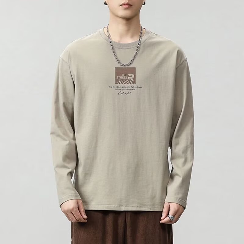 长袖t恤男士春秋季上衣棉内搭打底衫卫衣潮流宽松大码男装衣服详情10