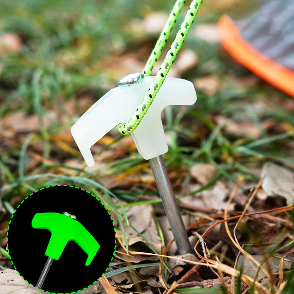 Night fluorescent threaded ground nails for camping tent canopy accessories details Picture