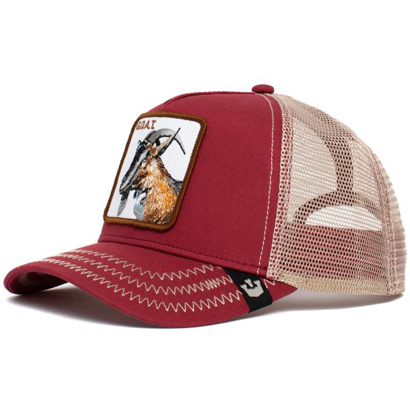 [Foreign Trade Explosion] Animal Baseball Cap Cartoon Sunscreen Mesh Embroidery Trucker Panther Rooster Wolf Hat details Picture
