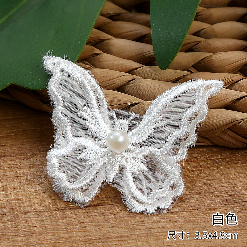 New product, single 3.5x4.8CM multi-color three-dimensional butterfly polyester lace, DIY accessories, wedding lace wholesale Application Scenario