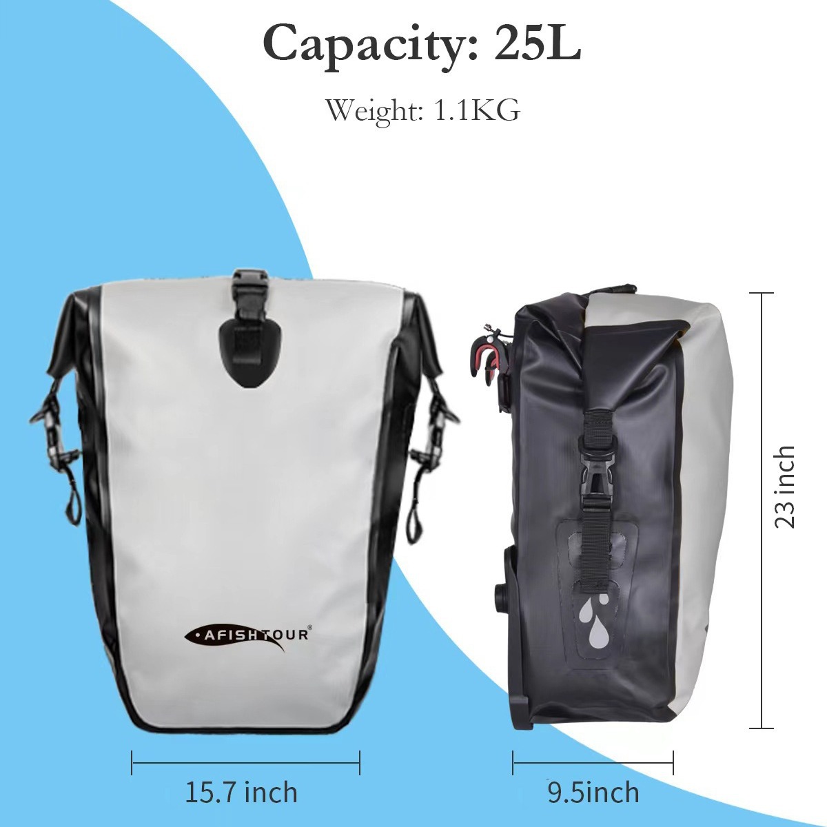Cross-border best-selling bicycle bags, fully waterproof backpack bags, rear shelf bags, long-distance rainproof outdoor carrying bags, and cycling equipment details Picture