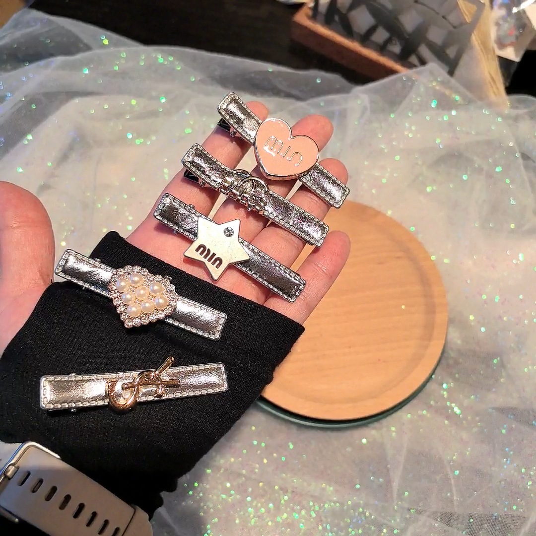 2023新款y2k星星发夹女侧边刘海夹甜酷多巴胺一字夹子 小发卡头饰详情6