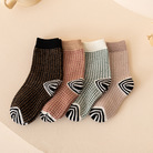 秋冬儿童袜子羊羔绒加厚保暖舒适条纹配色宝宝袜儿童中筒袜保暖袜