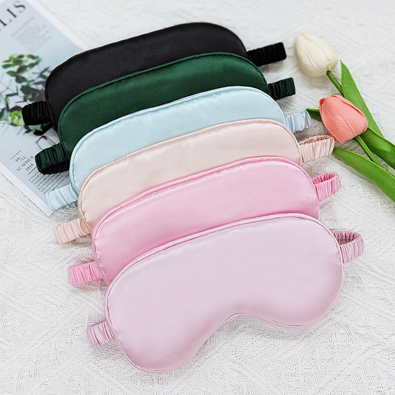 仿真丝遮光睡眠眼罩办公室午休旅行航空眼罩印刷logo礼品眼罩