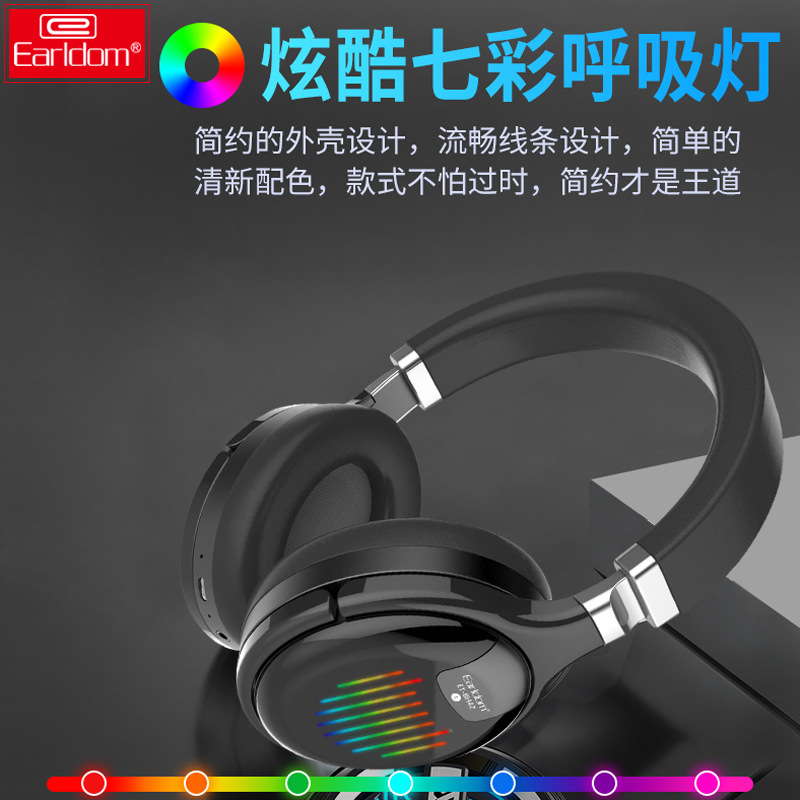 Cross-border over-ear subwoofer stereo music folding headset Bluetooth wireless headphones with SIM card luminescent headphones Application Scenario