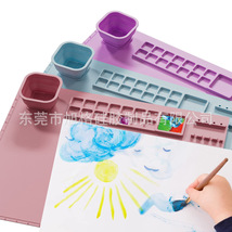 绘画垫调色盘儿童涂鸭画垫手工可擦水洗硅胶绘画垫可涂鸦垫子