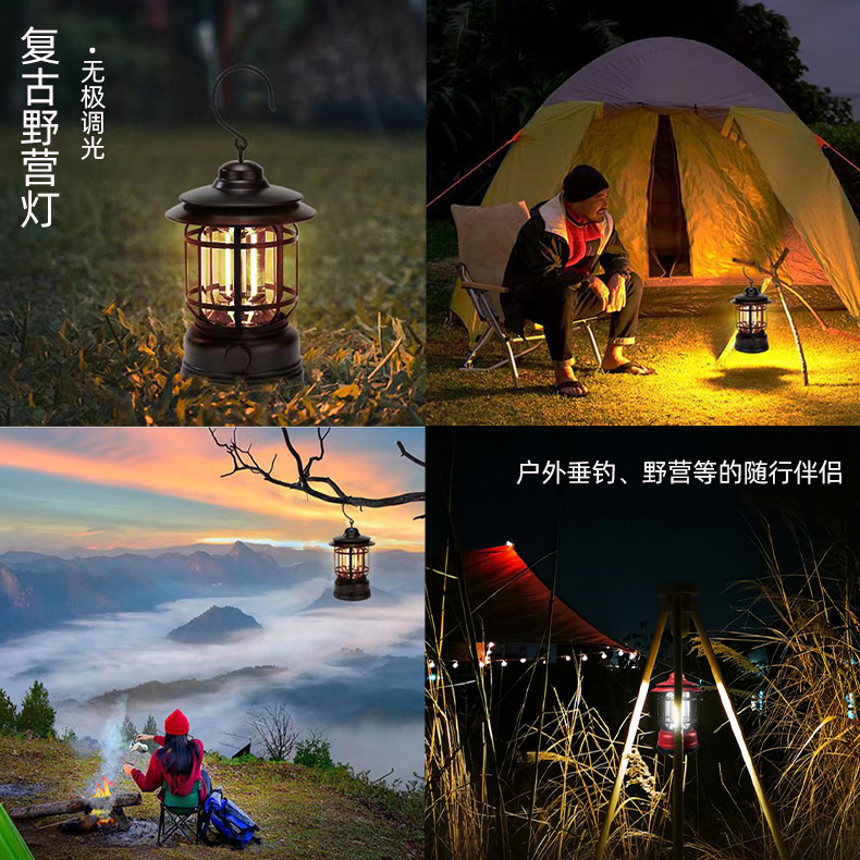 Outdoor camping charging lights, ambient lights, wireless mountain climbing and fishing, power failure emergency searchlights, tent led camping lights Specification image