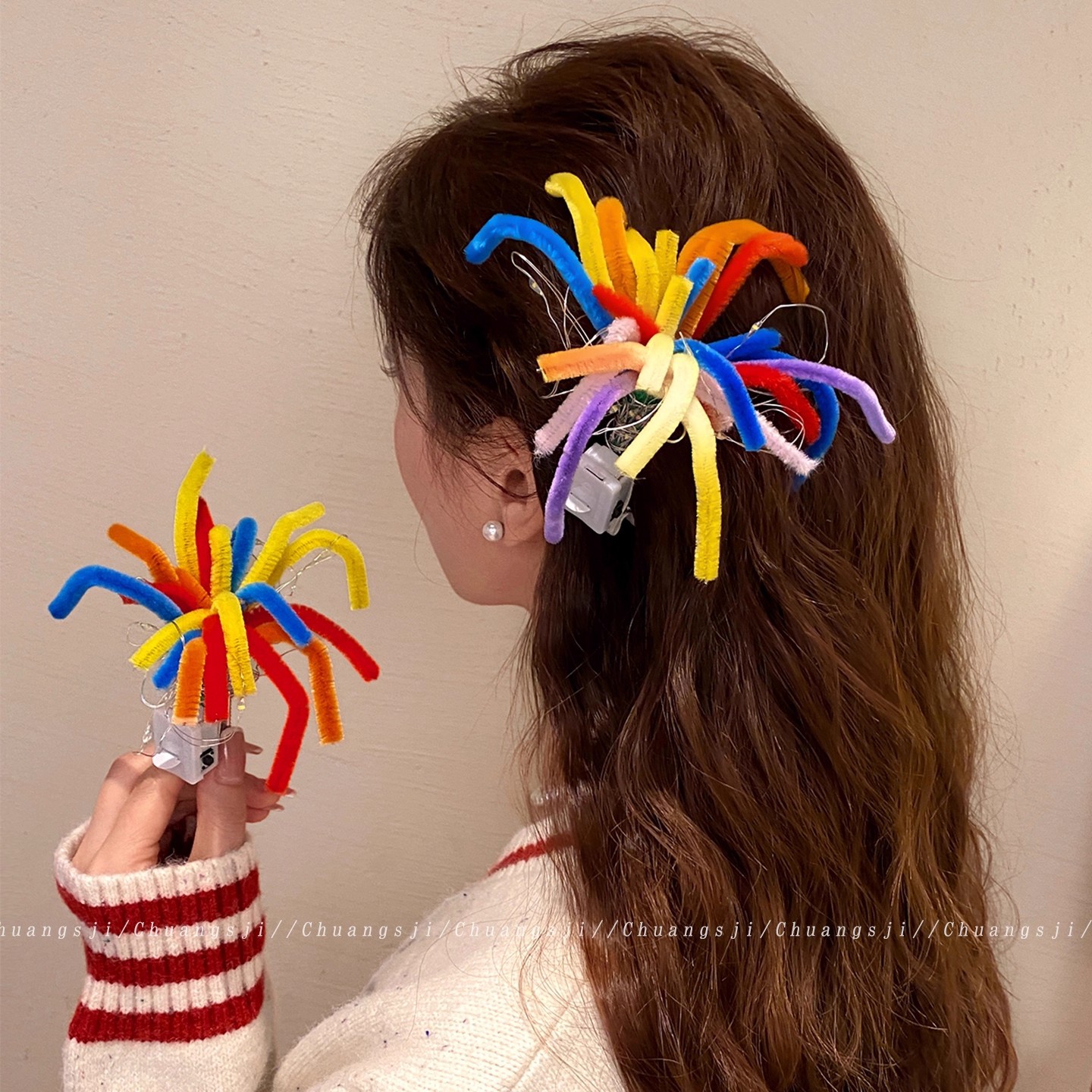 2025新款扭扭棒烟花发夹女高级感气质百搭发卡头饰中秋氛围感发饰详情4