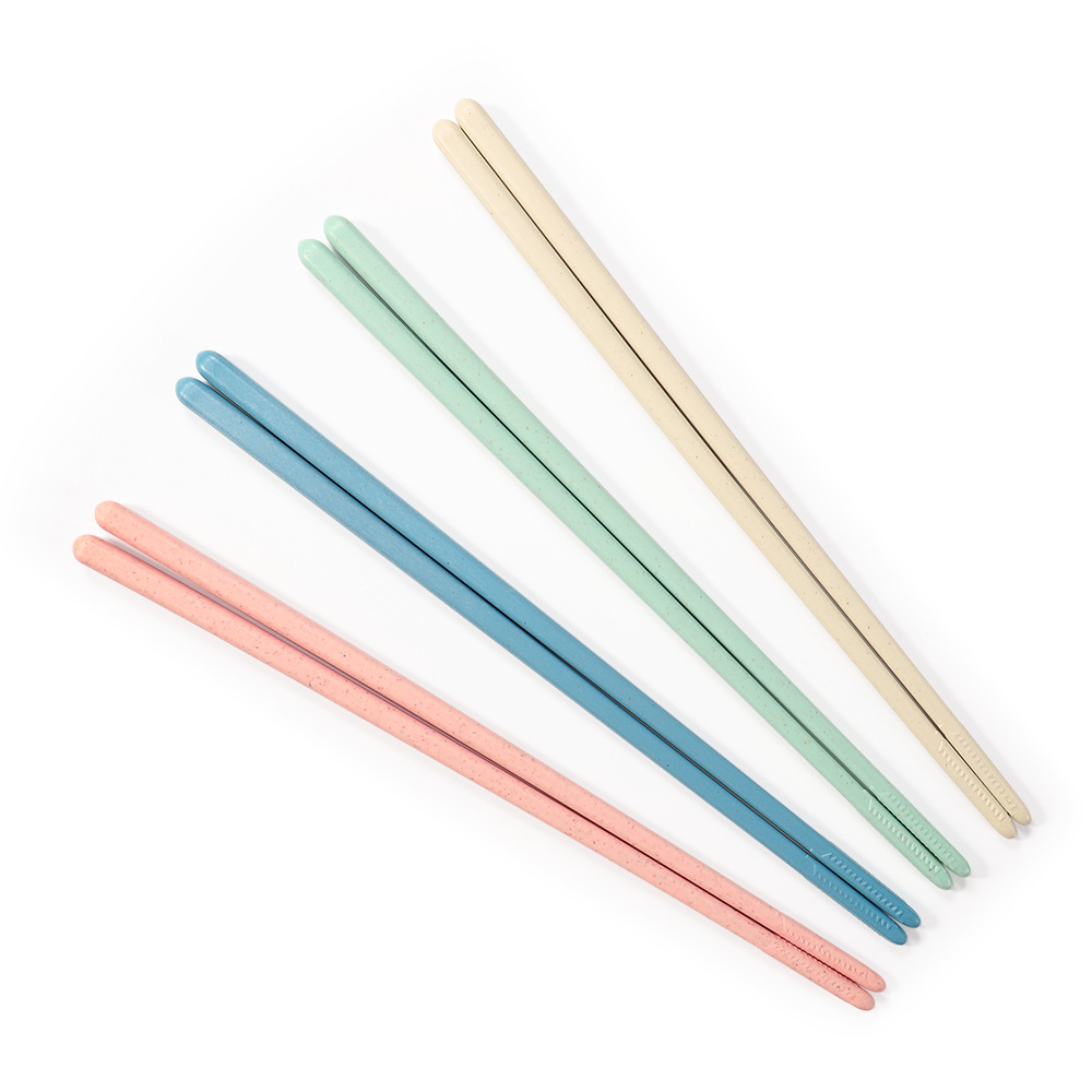 Boshun wheat straw chopsticks are degradable, heat-resistant, anti-slip, anti-mold, multi-color portable plastic multi-functional chopsticks Item Picture
