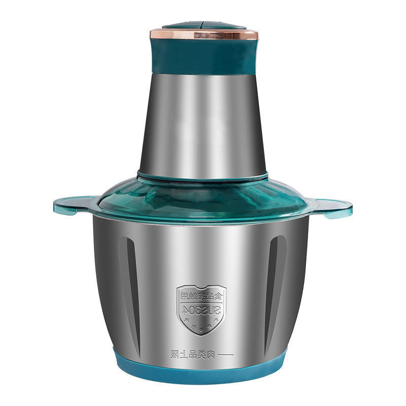 Small household meat grinder, 2-liter stainless steel meat grinder, food processor, electric filling grinder, kitchen meat mincing and grinding machine Item Picture