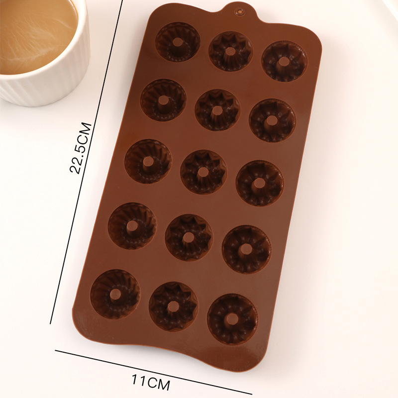 15 consecutive three types of Gollum flower silicone chocolate molds, pudding molds, baking molds, factory direct sales, DIY tools Specification image