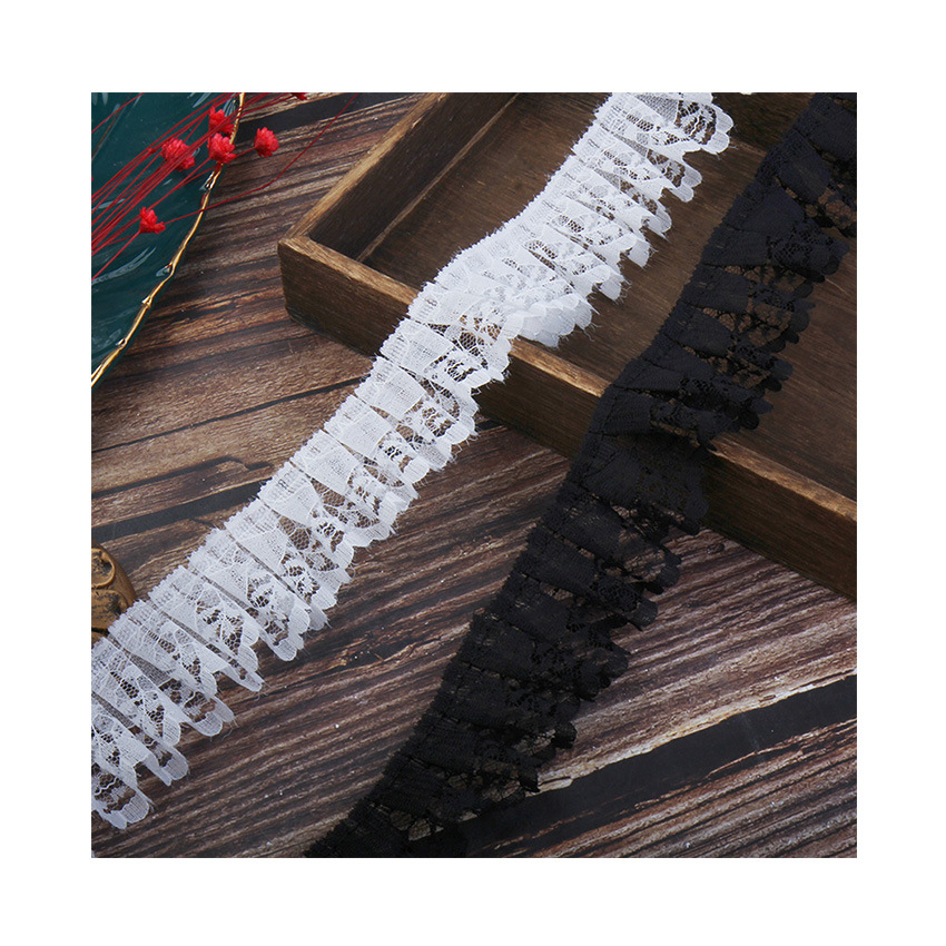 4cm lace DIY pleated toy skirt hem trim craft curtains home textile discounted lace in stock Item Picture