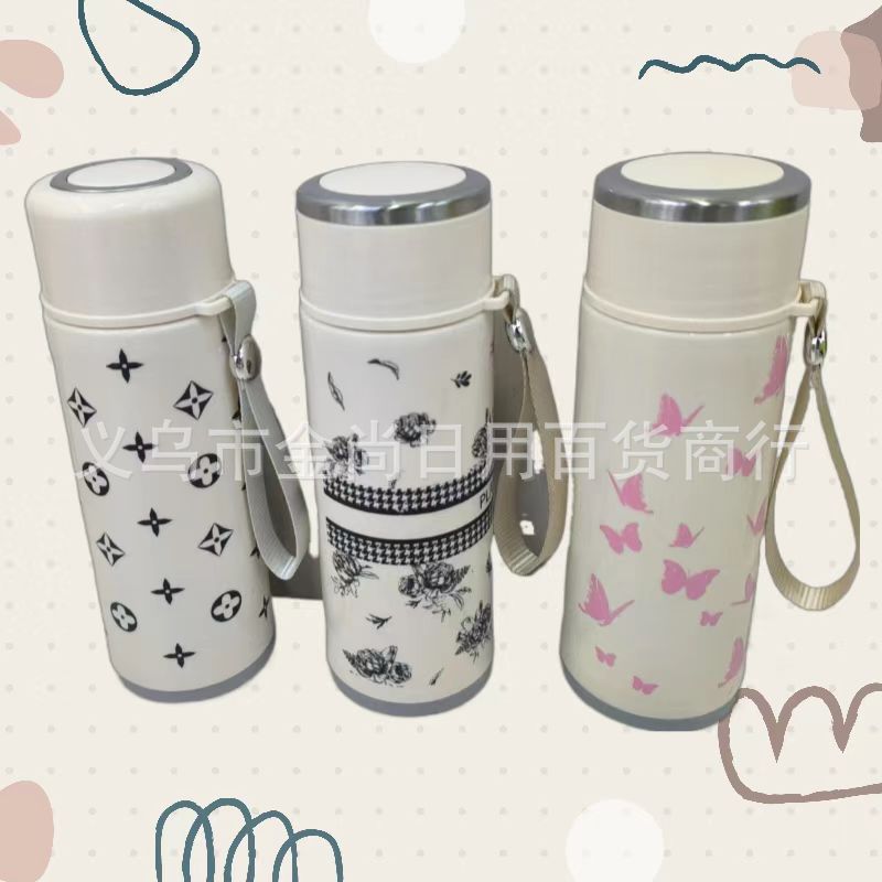 New Korean-style double-layer plastic glass cup, high borosilicate glass water cup bottle, male and female student tea cup, anti-drop glass cup details Picture