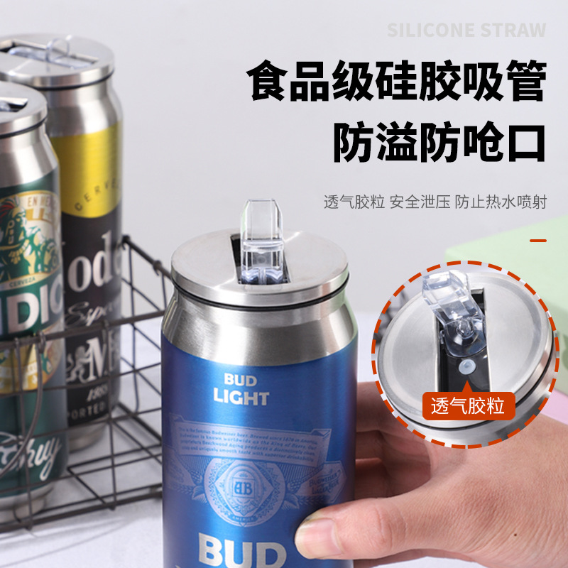 304 stainless steel cola can insulated cup for export, Amazon Mexico car, beer straw, water cup Specification image