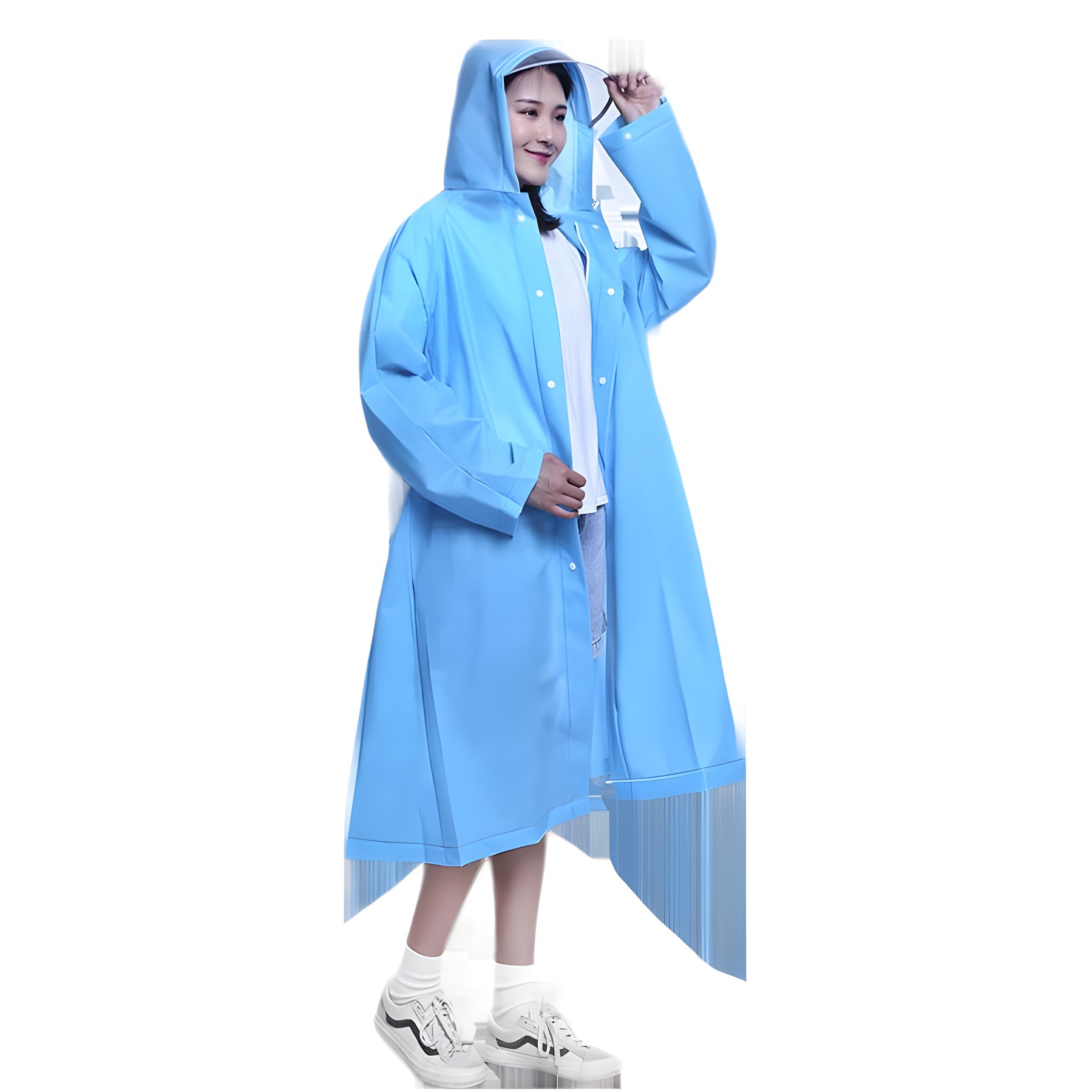Motorbike Raincoat Thickened And Lengthened Adult Rainstormproof Transparent Full Body Youth Poncho Fashion Bicycle Riding Item Picture