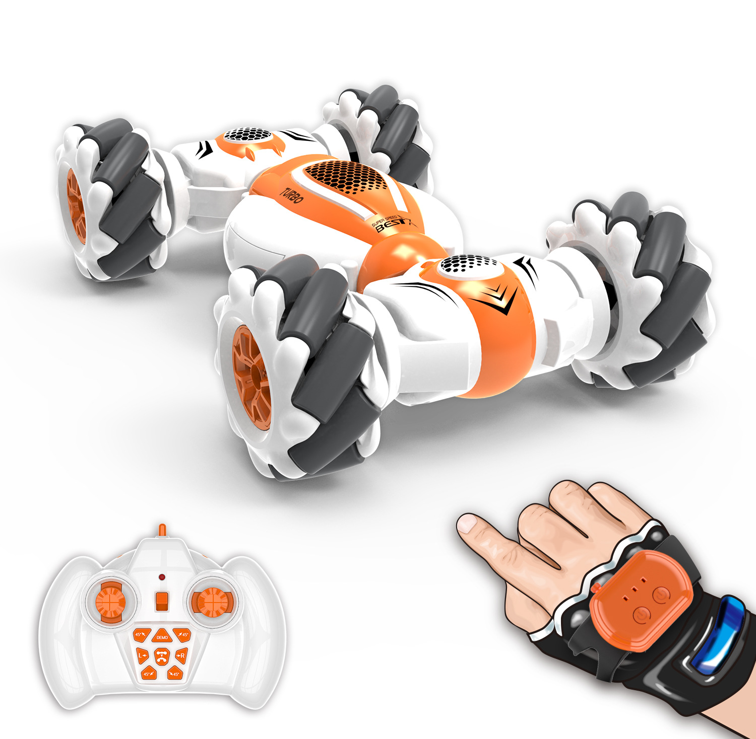 Cross-border Mini 2.4G gesture sensing Twist car remote control car Off-road four-drive drift cross manual stunt car Specification drawing
