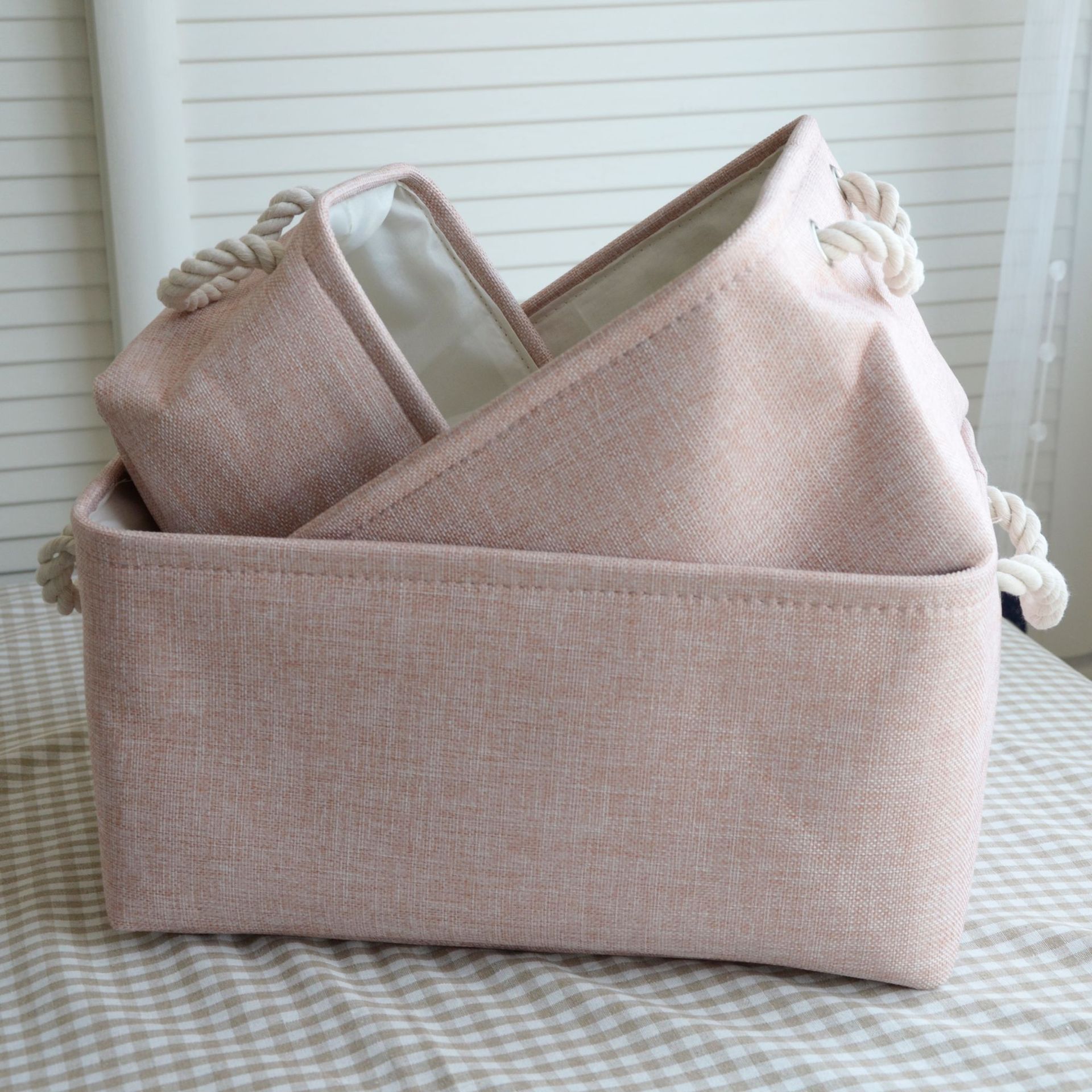 Fabric storage basket Desktop clutter storage box