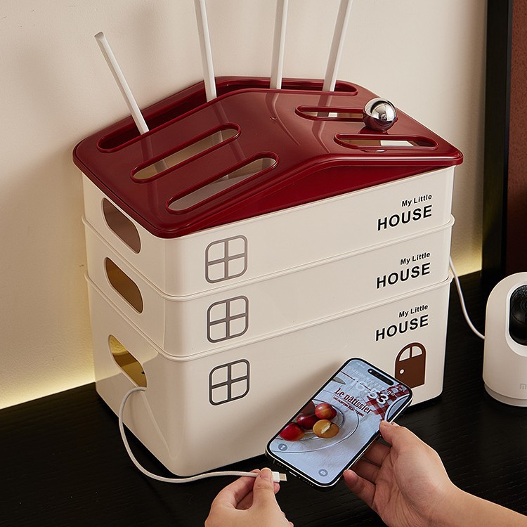 WiFi optical modem set-top box, storage rack, router storage box, wire socket shielding box, desktop storage hub box details Picture