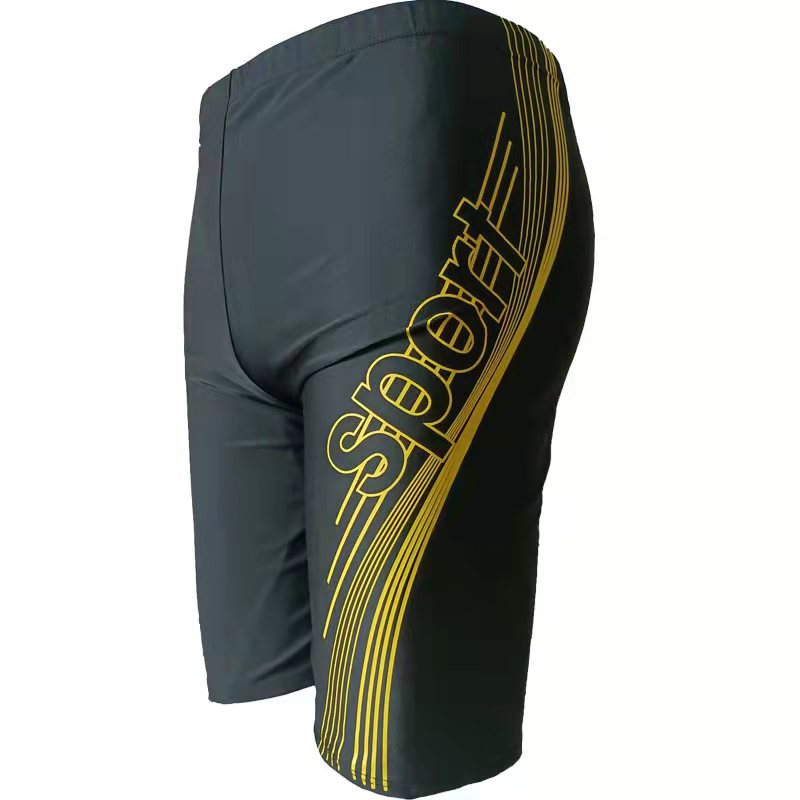 Men's long swimming trunks with single-sided printed loose, uniform size, flat-angle swimming trunks, beach and hot spring men's swimming trunks Application Scenario