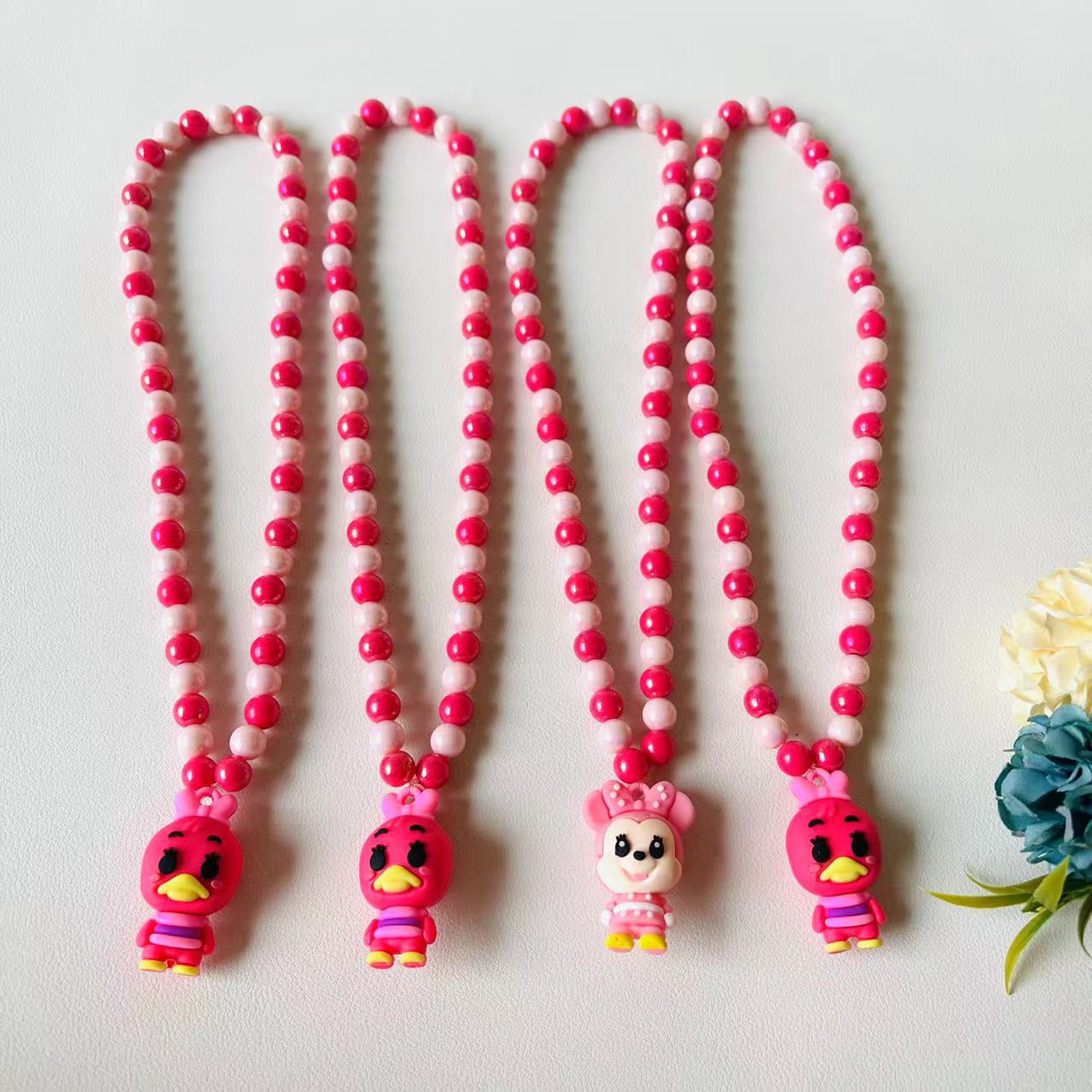 【1-7区】儿童项链 50/捆 1000/件儿童项链可爱公主女童串珠项链卡通首饰幼儿园奖品1元货源批发