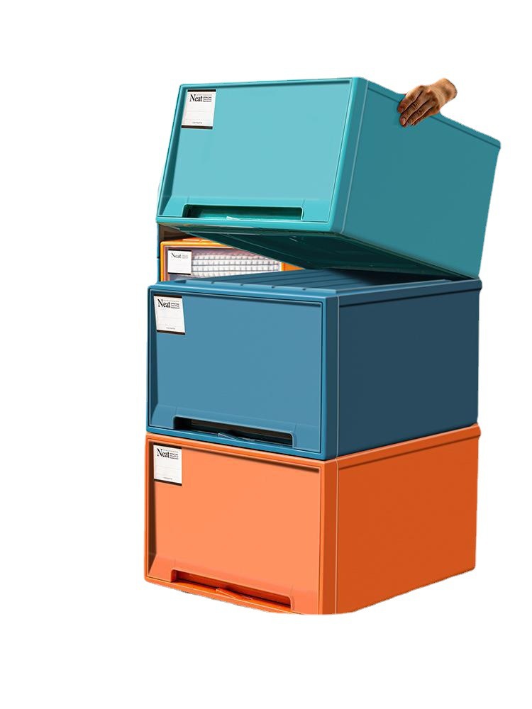 Wardrobe storage box, drawer-type underwear storage box, household plastic transparent baby clothes and socks storage and organization box Item Picture